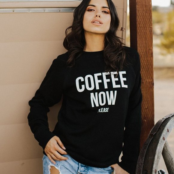 Brunette The Label Black Boxy Sweatshirt with Bold Print - Picture 2 of 5